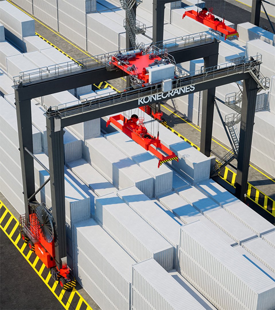 View of dreamterminal where are containers at the port.